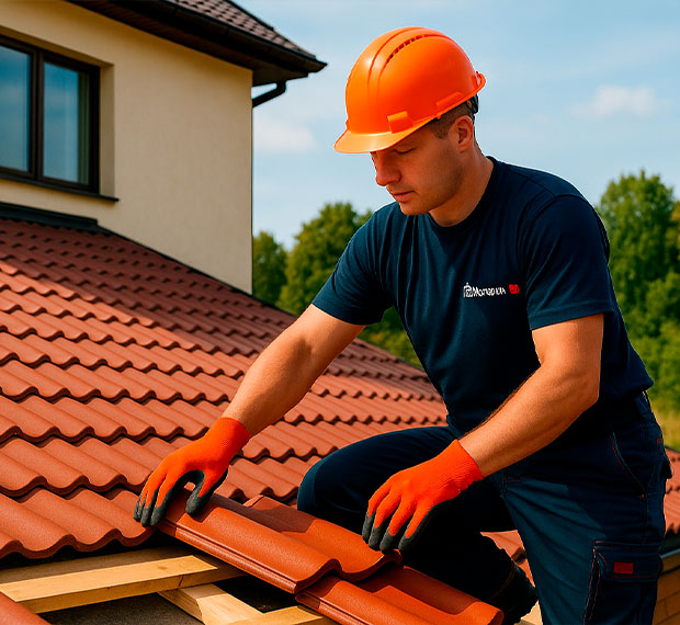 Монтаж кровли из натуральной черепицы в Ярославле