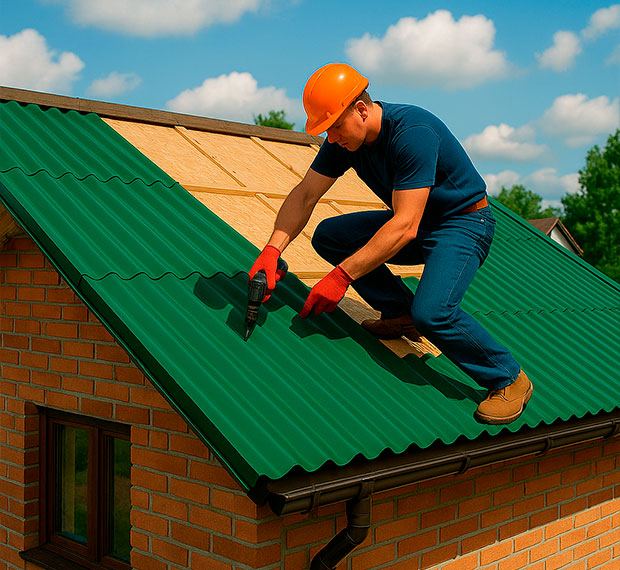 Монтаж кровли из профнастила в Ярославле