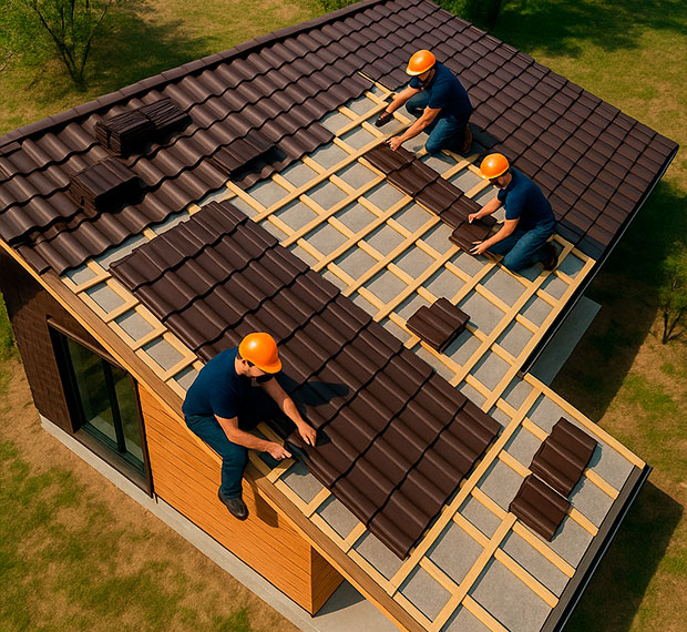 Монтаж 1-скатной крыши в Ярославле